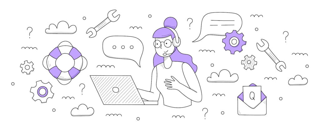 Customer help and support service background